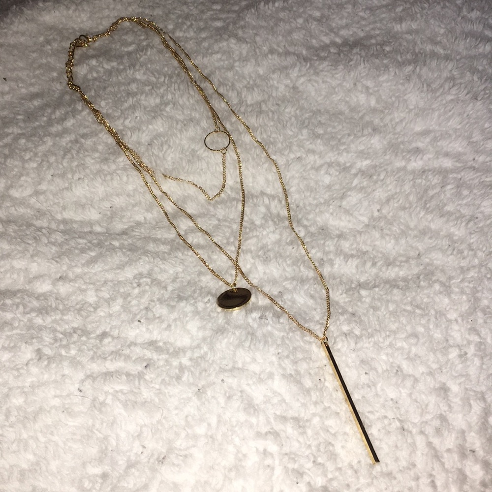 gold three chain necklace
